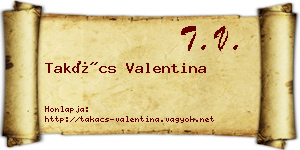 Takács Valentina névjegykártya